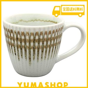 美濃焼 マグカップ 彫十草 茶 125-1610