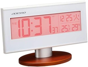 ADESSO(アデッソ) 目覚まし時計 パステルカラー 電波時計 六曜 温度 湿度 日付表示 置き掛け兼用 ピンク AX-200PK