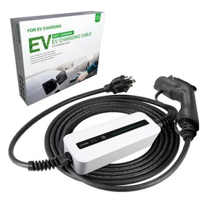 MORECEVSE EV充電器100V 電気自動車充電器 LCD SAEJ1772車の充電器 EV 充電ケーブル 15A PHEV充電器インジケーターライト付き 6M