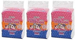 シーズイシハラ クリーンワン トイレに流せるティッシュ ペット用 ドライタイプ (250枚×3P)×3個 (まとめ買い)