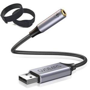 GEVO オーディオ USB 変換アダプタ 4極 TRRS 変換 イヤホン PS4 等適用 USB TO 3.5MM 内付け サウンドカード 4極 変換ケーブル USB イヤ