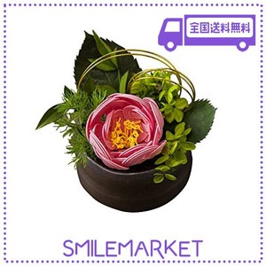 大阪長生堂 母の日 花 ギフト 水引でできた フラワーアレンジメント プレゼント 和風 造花 プリザーブドフラワー 結音 桃