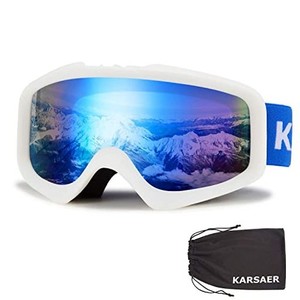 [KARSAER] スノーボード スキー ゴーグル レディース 眼鏡対応 防風/防雪/曇り止め 紫外線防止 メガネ対応 ゴーグルケース スノーゴーグ