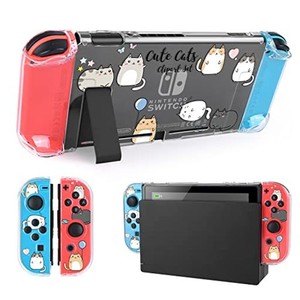 DLSEEGO 猫 SWITCH 用 ケース クリアケース ニンテンドースイッチ カバー 透明スイッチカバー クリアカバー 分体式カバー PC素材 超軽量 