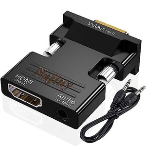 NAJINY HDMI TO VGA 変換 アダプタ 音声出力 1080P HDMI(メス)からVGA（オス）へ変換ケーブル ビデオ変換アダプター パソコン/ノートパソ