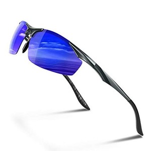 GLAZATA 偏光スポーツサングラス 変色調光偏光グラス 昼夜兼用・超軽量メタル UV400 紫外線カット ドライブ/野球/自転車/夜釣り／ランニ