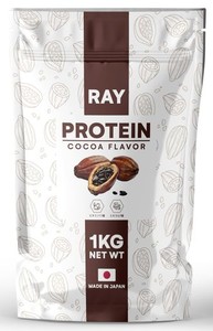 RAY ホエイプロテインパウダー ココア味 1KG WPC 国産 プロテイン 濃厚なココア味 ビタミン11種配合 ミネラル7種配合 人工甘味料不使用 