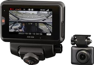 コムテック 車用 ドライブレコーダー 360度全方位+リヤカメラ搭載 ZDR059 4G LTE通信機能搭載 STARVIS搭載リヤカメラ 後続車接近お知らせ