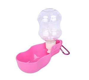 RUBEUSTAN ペット 給水器 犬 散歩 水飲み器 ウォーターボトル (250ML, ピンク)