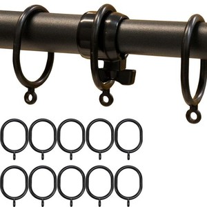 [ドリームウェア] カーテンリング 突っ張り棒 (太めのポール・ネジ付きの突っ張り棒に) 内径幅40×高さ52MM 10個セット リングランナー 