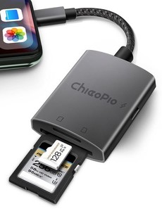 CHIAOPIO SDカードリーダー 、IPHONE/IPAD用 SDカードリーダー、カメラカードビューアー、SDカードリーダーアダプター、アプリ不要、プラ