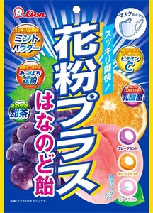 ライオン菓子 花粉プラスはなのど飴 70G×6個