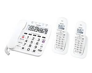 シャープ 電話機 コードレス 子機2台付き 迷惑電話対策機能付き 大きなボタン 聞きやすい大音量 ホワイト系 JD-V38CW