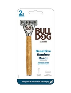 BULLDOG(ブルドッグ) BULLDOG SKINCARE ブルドッグ センシティブ バンブー ハンドル 本体 (刃付き)+ 替刃 1コ 髭剃り カミソリ