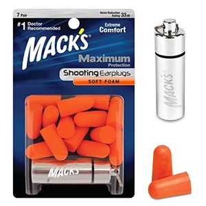 MACK’S 猟銃用 耳栓 MAXIMUM PROTECTION 7ペア 容器付 オレンジ 33DB ITEM # 4799