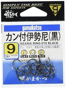 がまかつ(gamakatsu) カン付伊勢尼 フック (黒) 8号 釣り針