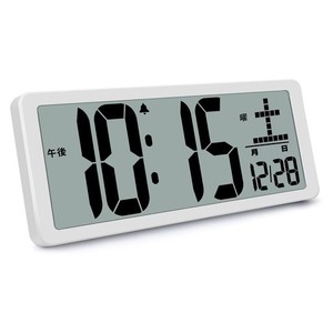 BLUEEKIN デジタル時計 LCD大画面 大型 全視野対応 壁掛け置き兼用 目覚まし時計 大音量 タイマー機能 掛け時計 卓上置き時計 電池式 ア