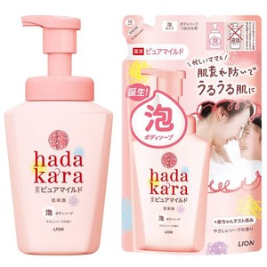 HADAKARA(ハダカラ) ボディソープ 泡 薬用ピュアマイルドタイプ 本体 550ML+詰め替え 440ML 泡ボディーソープ 低刺激処方(医薬部外品)