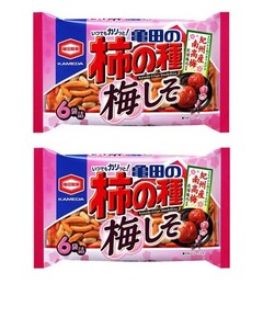 【まとめ買い】亀田製菓「亀田の柿の種 梅しそ」6袋詰 182G × 2袋