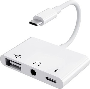 USB C 変換アダプタ 3IN1 USB+3.5MM イヤホンジャック 変換ケーブル USB TYPE C USBカメラアダプタ タイプC OTGケーブルUSB-C 充電 イヤ