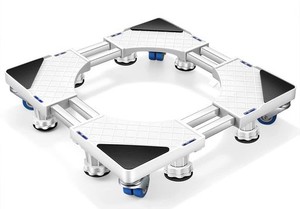 BEXEZE 洗濯機 台 冷蔵庫置き台 8足4輪 洗濯機パン かさ上げ キャスター付 高さを調節可能 台座かさ上げ 幅/奥行47〜67CM 対応移動式 昇