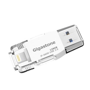 [MFI認証] GIGASTONE 128GB IFLASH DRIVE ライトニング USB3.1 GEN1 メモリ フラッシュ ドライブ OTG 高速データ転送 バックアップ USB T