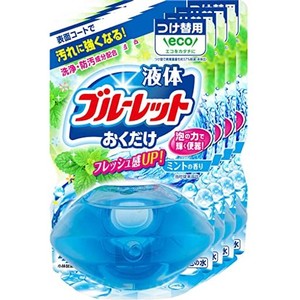 【まとめ買い】液体ブルーレットおくだけ トイレタンク芳香洗浄剤 ミントの香り 詰め替え用 70ML×4個