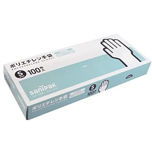 日本サニパック 使い捨て手袋 ポリエチレン手袋 Sサイズ 100枚 エンボス HDPE 半透明