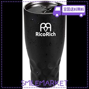 RICORICH 真空断熱タンブラー まほうびん ふたつき ステンレス 二重構造 900ML ブラック (RRWB11-BK)