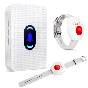 DAYTECH 介護呼び鈴 ワイヤレスチャイム 呼び出しベル介護用 介護用緊急連絡ベル 高齢者 患者 妊婦 障碍者向 1AC受信機と2腕時計式発信機