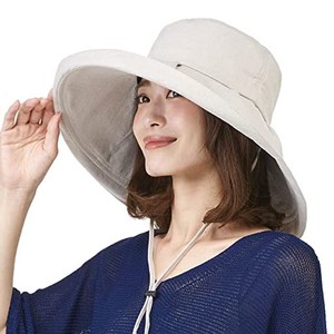 アイメディア 帽子 レディース つば広帽子 ライトベージュ UV対策 ハット つば広 日よけ 日傘 春夏 紫外線カット 日傘のようなUVカットつ