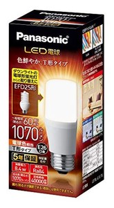 パナソニック LED電球 口金直径26MM 電球60W形相当 電球色相当(8.4W) 一般電球・T形タイプ 密閉器具対応 LDT8LGST6