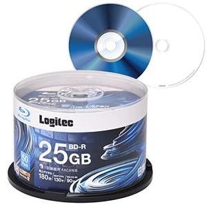 ロジテック BD-R AACS対応 ブルーレイディスク BLU-RAY DISC 6倍速 1回録画用 記録用 25GB 記録メディア スピンドルケース 50枚入り LM-B