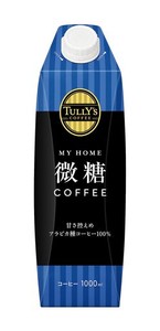 TULLY’S COFFEE(タリーズコーヒー) 微糖 キャップ付き 紙パック 1L×6本 MY HOME (マイホーム)
