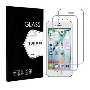 TDITD ガラスフィルム 2枚入 IPHONE SE/IPHONE5/IPHONE5S/IPHONE5C 用 強化ガラス フィルム 日本製素材旭硝子製 高透過率 防爆裂 スクラ