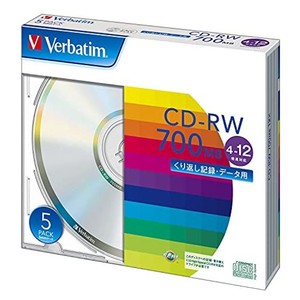 バーベイタムジャパン(VERBATIM JAPAN) くり返し記録用 CD-RW 700MB 5枚 シルバーディスク 4-12倍速 SW80EU5V1