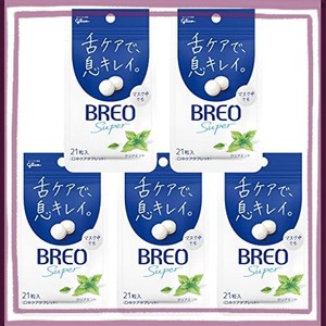 江崎グリコ 【ブレオ(BREO)】 タブレット (クリアミント) 17G ×5個 舌ケア 息キレイ 息スッキリ 舌苔 リクローズド パウチ