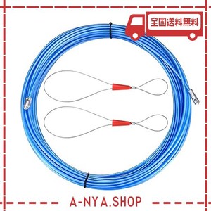 RENJZLE 通線工具 15Mスチールワイヤー 通線ワイヤー よりもどしジョイントワイヤー ロープ通し器 入線専用ワイヤー 紐通し