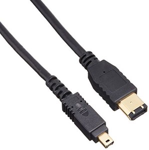 エレコム IEEE1394 FIREWIRE400(I.LINK・DV)ケーブル 6PIN-4PIN 1.0M ブラック IE-461BK