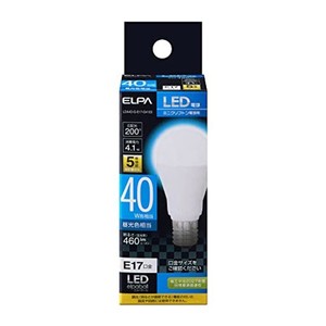 エルパ LED電球 ミニクリプトン球形 口金E17 40W形 昼光色 5年保証 LDA4D-G-E17-G4103