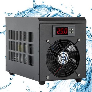 POAFAMX 水槽クーラー 15-40℃調整可能 60L 冷却と加熱両用 ウォータークーラー 水冷設備 パイプ付き ウォーターポンプ付き 小型循環式ク