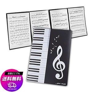 楽譜ファイル 4面 A4サイズ 書き込みできる 6枚収納可 反射しない 4ページ展開 譜面 作曲 レッスン ファイル カバー ピアノ 電子ピアノ 