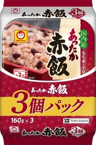 マルちゃん あったか赤飯 3個パック (160G×3パック×8個) 国産 赤飯 パックごはん もち米 小豆 (レンジ/湯せん/レトルト) ローリングス