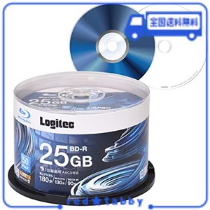 ロジテック BD-R AACS対応 ブルーレイディスク BLU-RAY DISC 6倍速 1回録画用 記録用 25GB 記録メディア スピンドルケース 50枚入り LM-B