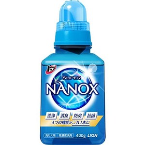 トップ ナノックス(NANOX)トップ スーパーナノックス 蛍光剤・シリコーン無添加 高濃度 洗濯洗剤 液体 本体 400G