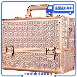 HAPILIFE メイクボックス 大容量 プロ仕様 コスメボックス 化粧箱 化粧ボックス 化粧品 収納ボックス 金 (ゴールド)