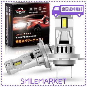 PERRACE H7 LED バイク 爆光 キャンセラー内蔵 LED H7 ヘッドライト プロジェクター 小型 無極性 12V車対応 冷却ファン付き H7LEDヘッド