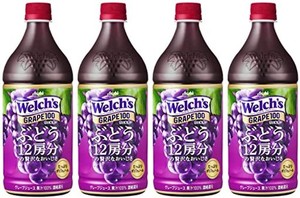 アサヒ飲料 WELCH’S グレープ100 800G×4本 [ウェルチ] [ぶどう] [果汁]