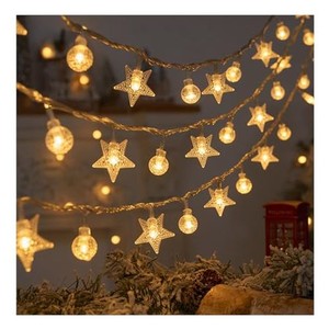 クリスマスツリー ライト 星型装飾LEDライト クリスマス 飾り ライト クリスマスツリー ライト LED 星型 6メートル40灯 ワイヤーライト 