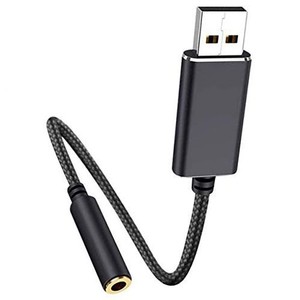 USB外付サウンドカード変換 3.5MMミニジャックイヤホン/マイク変換ケーブル 20CM/100CM【ROSEBE】USB TO 3.5MM変換 クイヤホン/マイク変